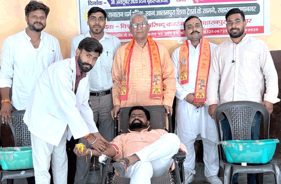 विश्व हिंदू परिषद बजरंग दल, महानगर के स्वयंसेवकों ने हुतात्मा-दिवस किया रक्तदान