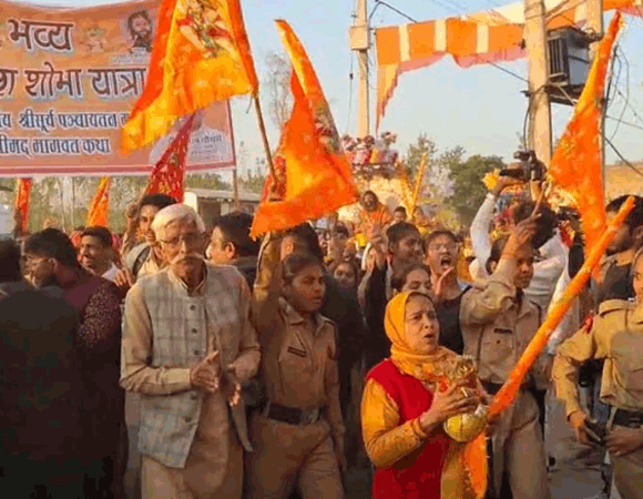 नकुड से रणदेवी तक निकली कलश यात्रा