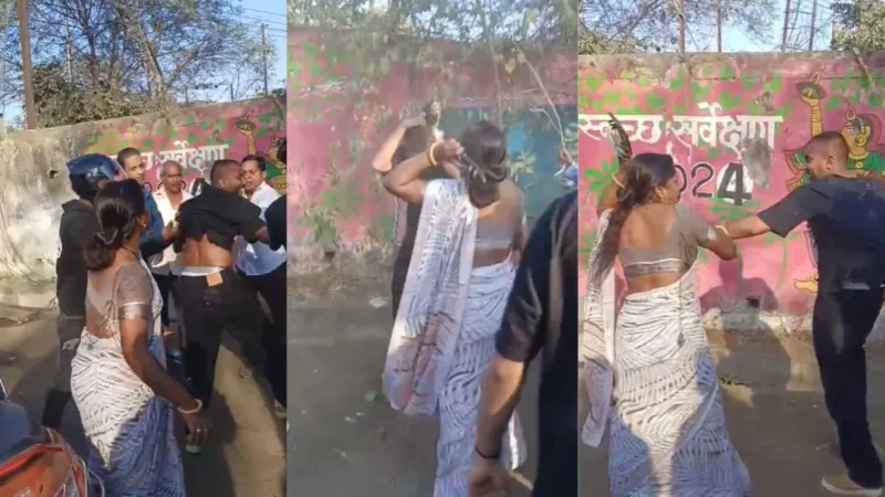 इंदौर में सेना के मेजर की एक महिला ने बीच सड़क पर चप्पल से पिटाई की