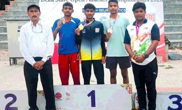 दिल्ली राज्य ओपन एथलेटिक्स प्रतियोगिता में जनपद की कुमारी कनक, विराज तंवर और वैभव कपिल ने जीते पदक