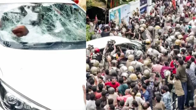 केरलम के पूर्व सीएम पी. विजयन के घर ईडी रेड का विरोध, CPM वर्कर्स ने गाड़ियों पर किया हमला