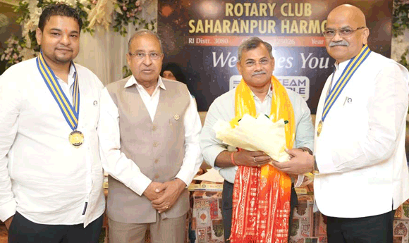 अनिल भारद्वाज लगातार दूसरी बार बने रोटरी क्लब सहारनपुर हार्मनी के अध्यक्ष