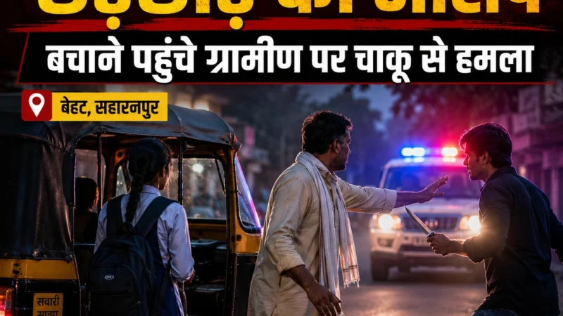 बेहट में छात्रा से छेड़छाड़ का आरोप, बचाने पहुंचे ग्रामीण पर चाकू से हमला