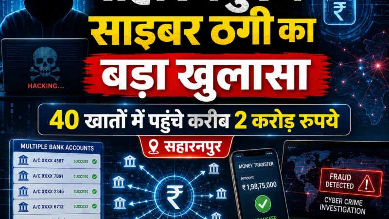 सहारनपुर में साइबर ठगी का बड़ा नेटवर्क उजागर, 40 खातों में पहुंचे करीब दो करोड़ रुपये