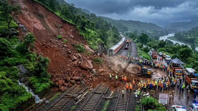 भारी बारिश के बाद मुंबई-पुणे रेल रूट पर लैंडस्लाइड, कई ट्रेनें रद; अश्विनी वैष्णव ने की स्थिति की समीक्षा