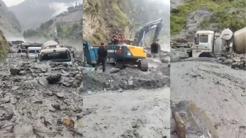 किश्तवाड़ और डोडा जिलों में भारी बारिश से तबाही, कई इलाकों में बाढ़ और भूस्खलन, मलबे में दबी गाड़ियां