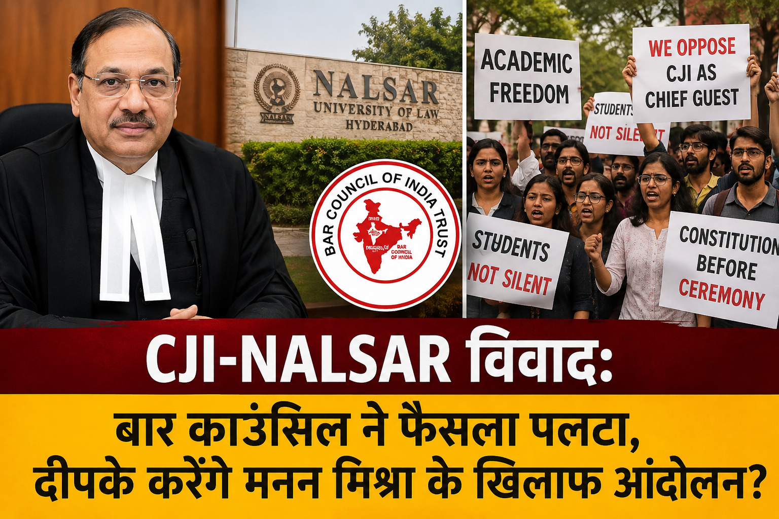 CJI-NALSAR विवाद में बार काउंसिल का यू-टर्न, फैसले की वापसी के बाद मनन मिश्रा पर हमलावर हुई CJP
