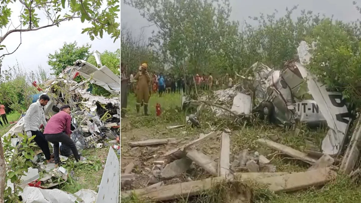 कानपुर में ट्रेनी विमान क्रैश, एक पायलट की मौत, दूसरा गंभीर; प्लेन में अचानक हुआ धमाका, फिर नीचे गिरा