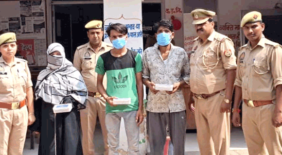 नानौता पुलिस ने एक महिला समेत तीन नशा तस्करों को दबोचा