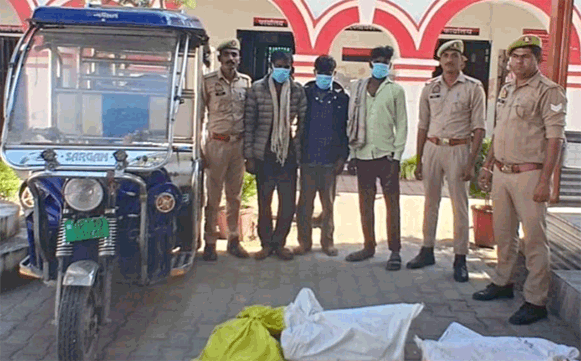 स्टोन क्रेशर में चोरी का पुलिस ने किया खुलासा, तीन आरोपी गिरफ्तार