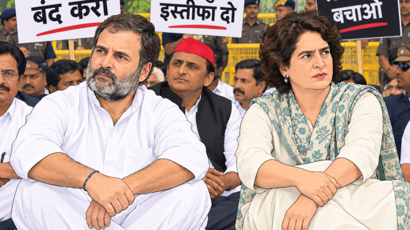 विपक्षी दलों ने CEC ज्ञानेश कुमार के खिलाफ खोला मोर्चा, धरने पर बैठे राहुल और प्रियंका गांधी